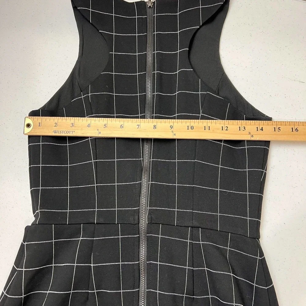 Adelyn Rae Womens Check Black & White Ruffle Bottom Dress Size‎ Small Sleeveless